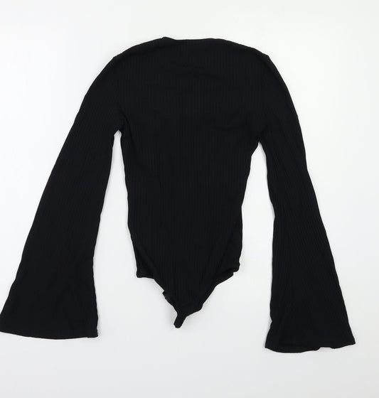 PRETTYLITTLETHING Womens Black   Bodysuit One-Piece Size 8