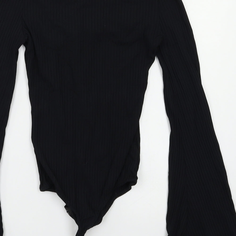 PRETTYLITTLETHING Womens Black Bodysuit One-Piece Size 8