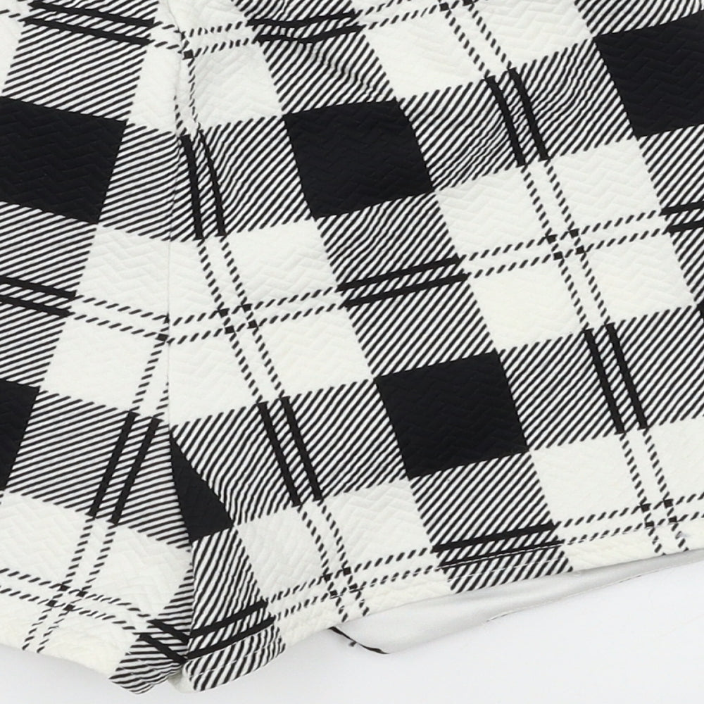 New Look Womens Black Check Mini Skort Size 8