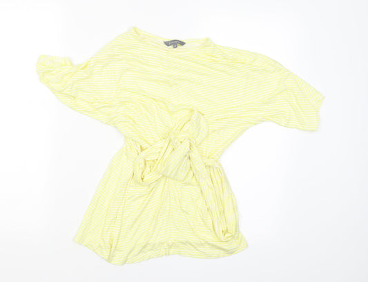 Additional front view of Principles women’s yellow striped t-shirt dress, size UK 10