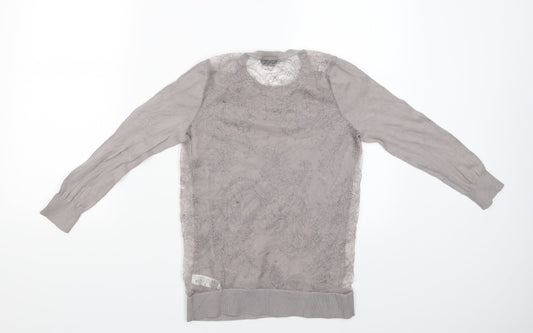 Womens UK Size 10 Topshop Grey Basic Blouse