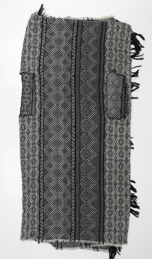 Womens UK Size One Size Preworn Black Wrap Jumper
