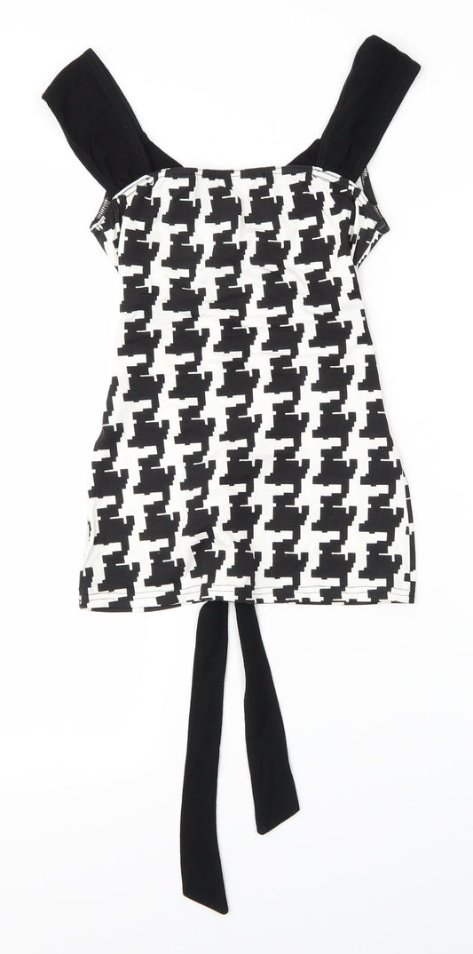 Quiz Womens Multicoloured Geometric Basic Tank Size 10