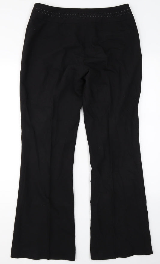 Womens UK Size 10 George Regular Fit Dress Pants Black Trousers