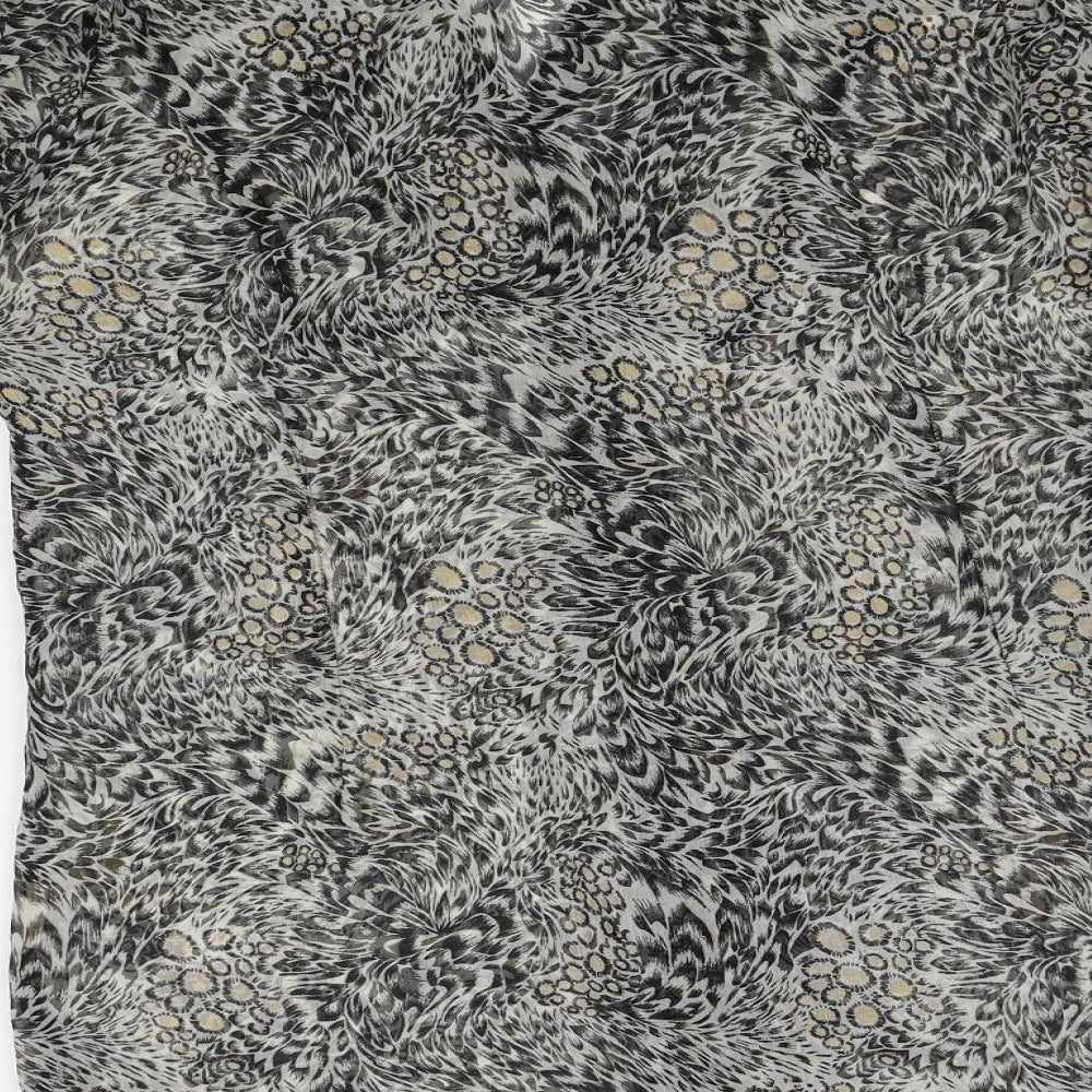 papersun Womens Grey Animal Print Cardigan Jumper Size 10