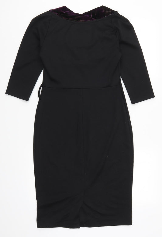 Betty Jackson Womens Black Pencil Dress Size 8 - Purple