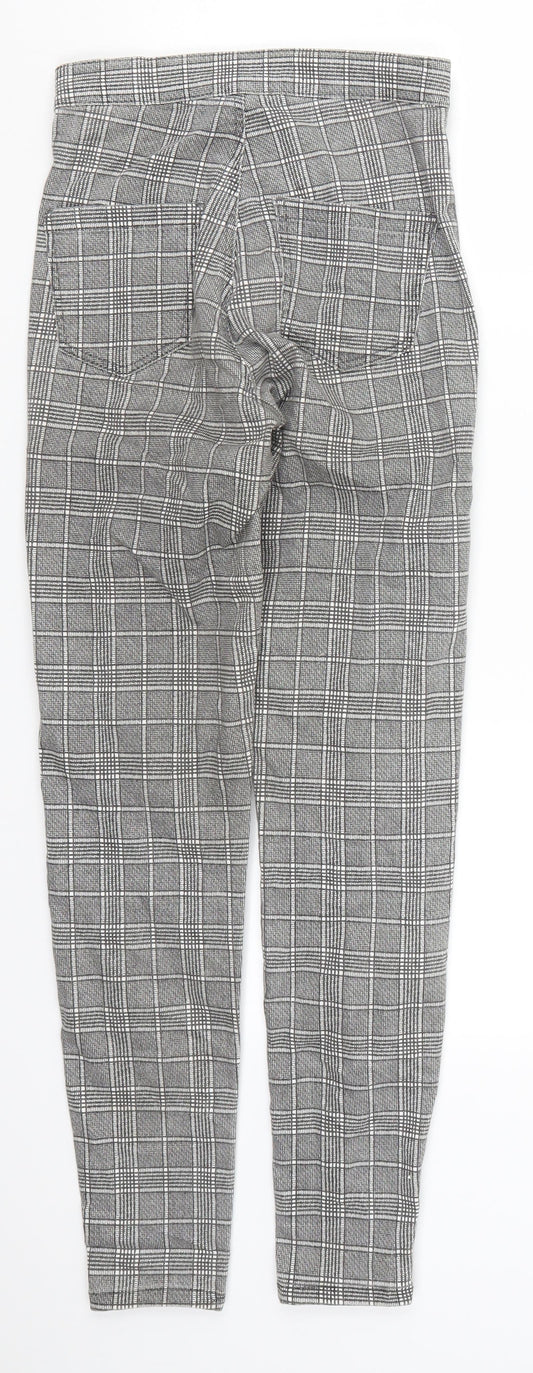 Topshop Womens Grey Check Carrot Trousers Size 26 in L26 in