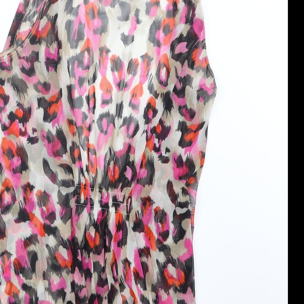 George Womens Pink Geometric Mesh Jacket Size 12