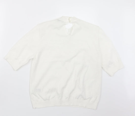 Womens UK Size 14 Marks and Spencer White Pullover Jumper
