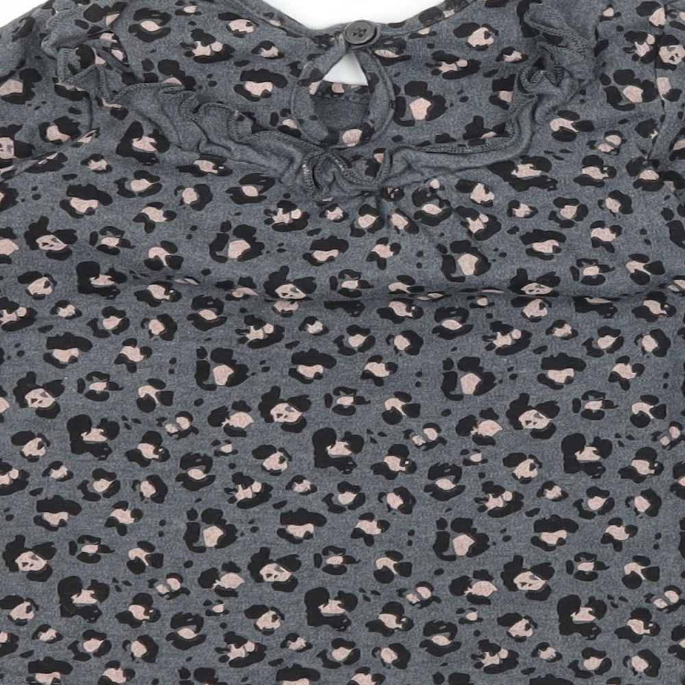George Girls Grey Animal Print Jacquard T-Shirt Dress Size 3-6 Months