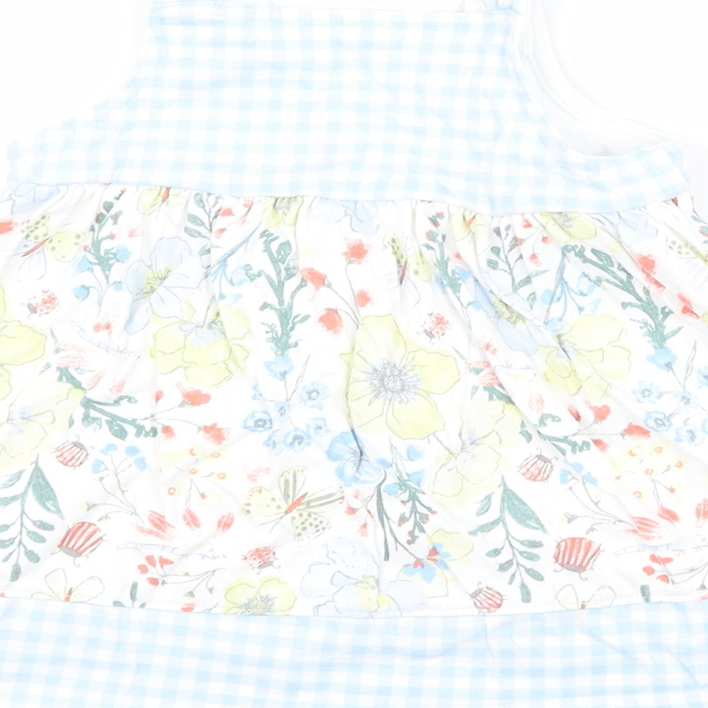 Nutmeg Girls Floral Pinafore/Dungaree Dress Size 3-6 Months