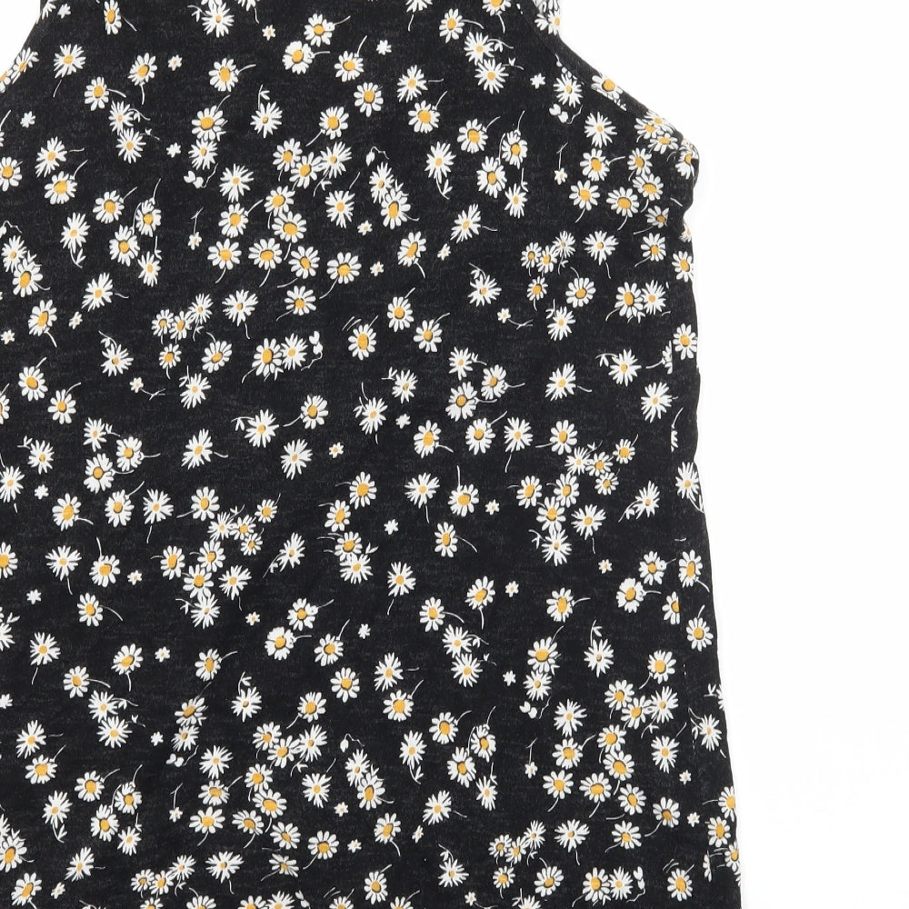 George Womens Black Floral Jersey Basic Tank Size 12