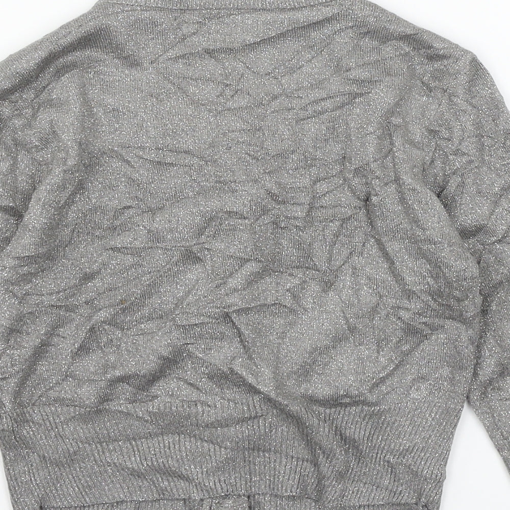 Marks and Spencer Girls Grey Knit Cardigan Jumper Size 11-12 Years