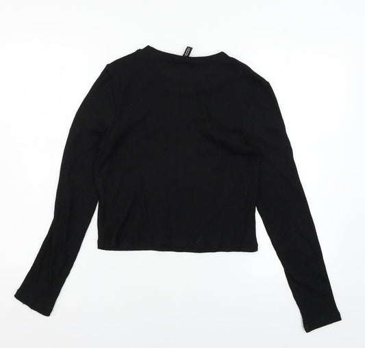 Womens UK Size M Divided by H&M Black Basic T-Shirt