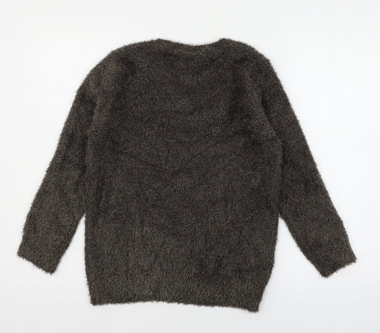 Warehouse Womens Brown Knit Pullover Jumper Size 10