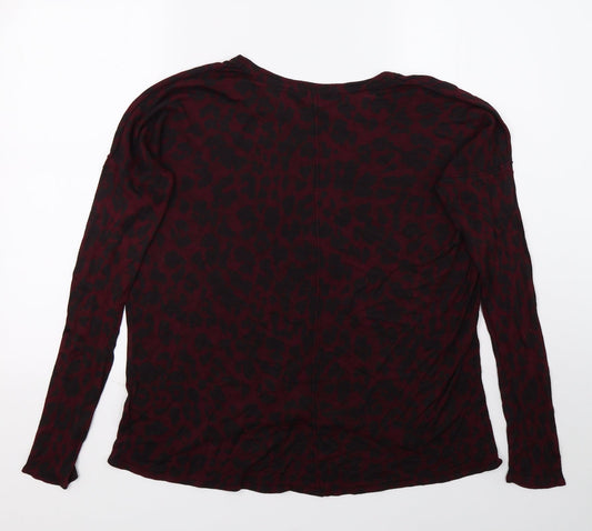 H&M Womens Purple Animal Print Pullover Jumper Size M