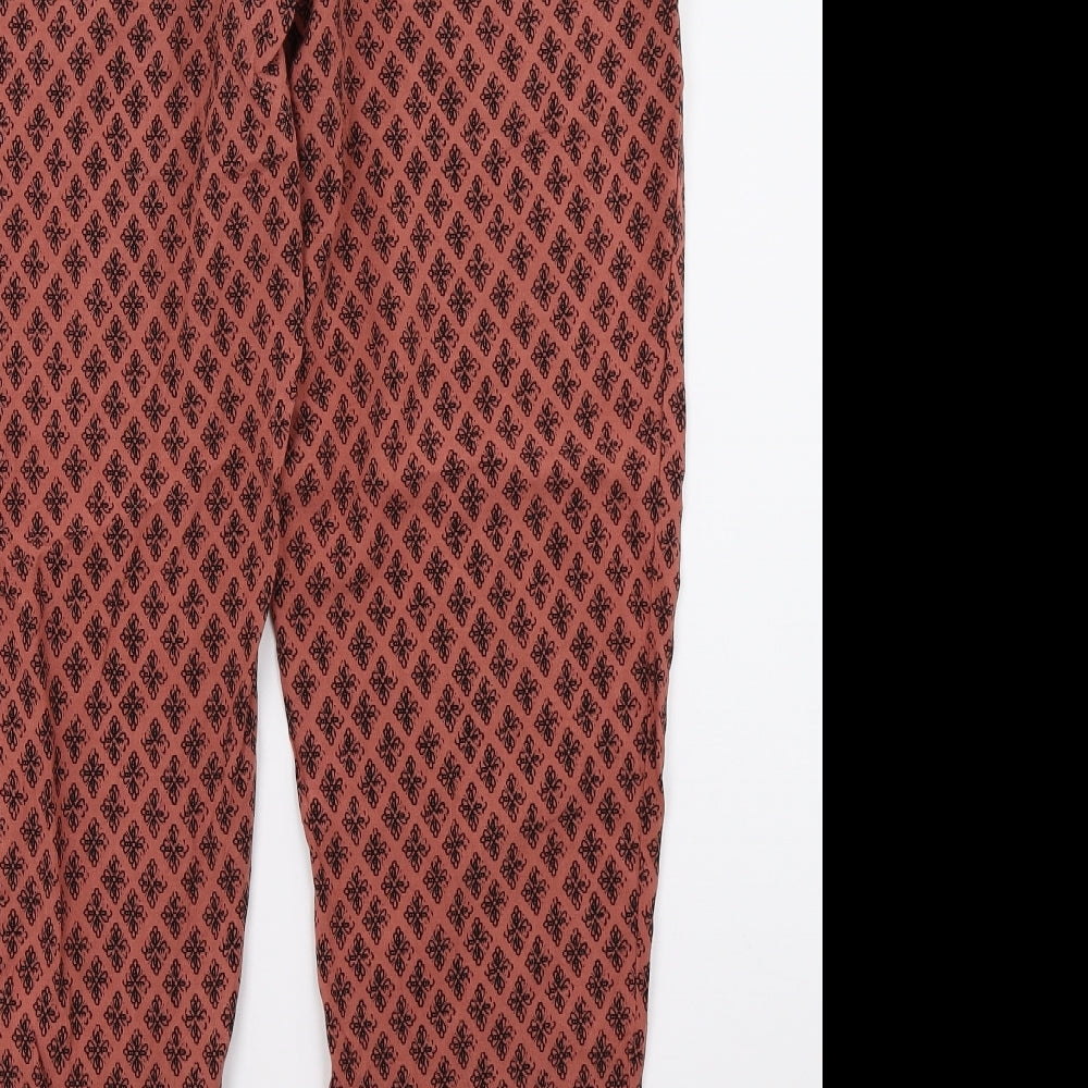 Newlook Womens Orange Floral Trousers Size M L26 in