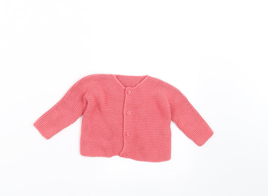 Marks and Spencer Girls Pink Cardigan Jumper Size 0-3 Months
