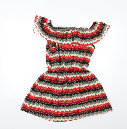 George Womens Red Striped Shift Size L