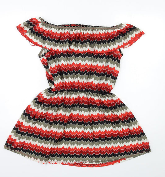 George Womens Red Striped Shift Size L