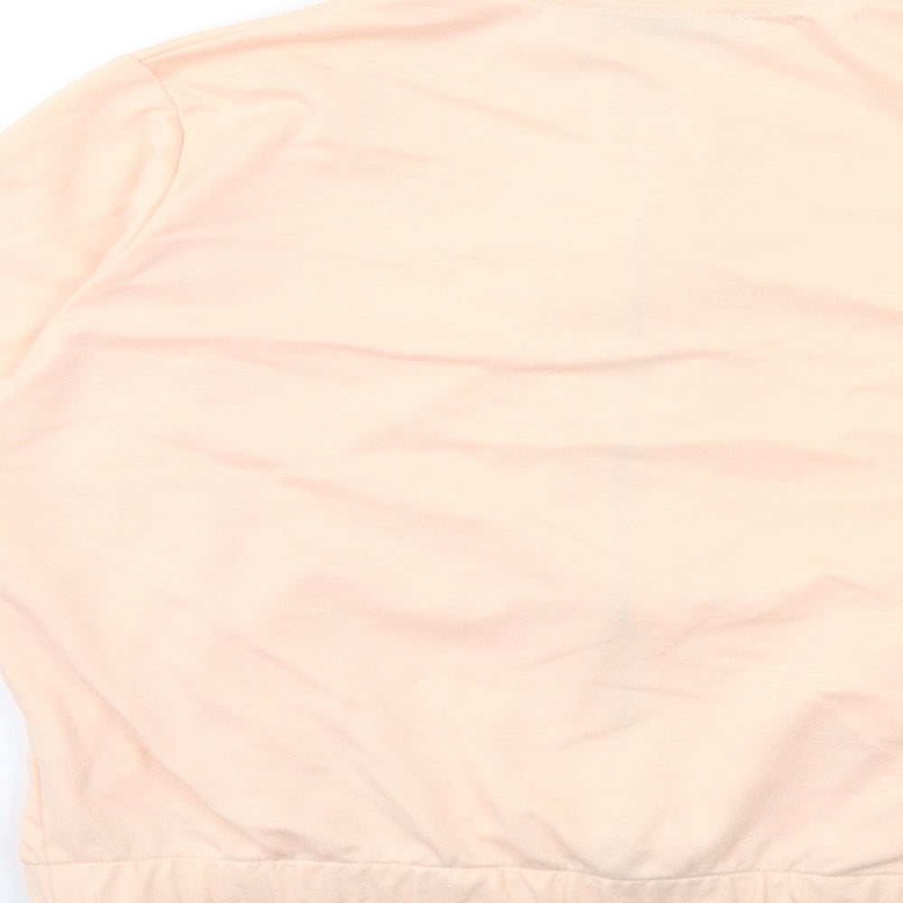 Boohoo Womens Pink Full Zip Sweatshirt Size S