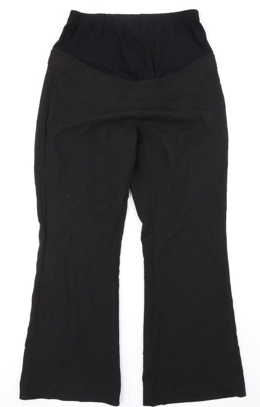 Womens UK Size 10 Red Herring Regular Fit Black Trousers