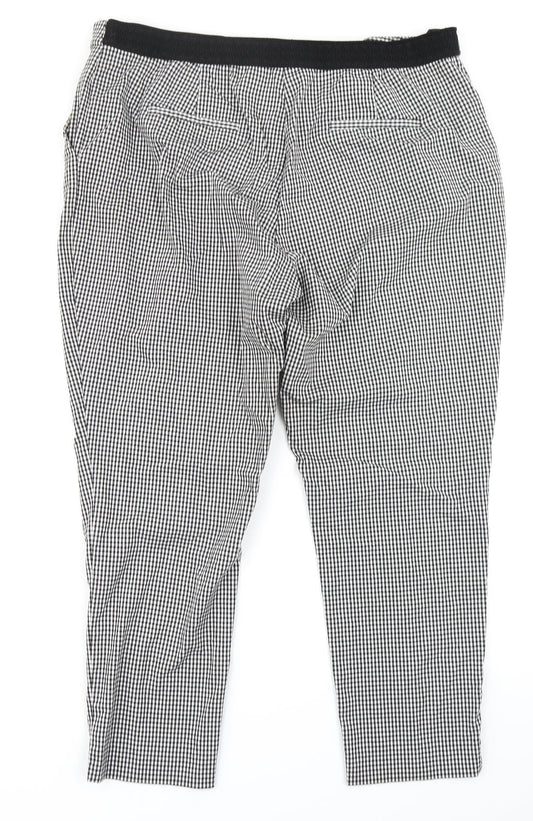 Nutmeg Womens Black Check  Trousers  Size 20 L24 in