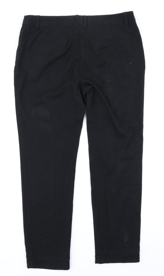 Womens UK Size 12 NEXT Regular Fit Black Trousers