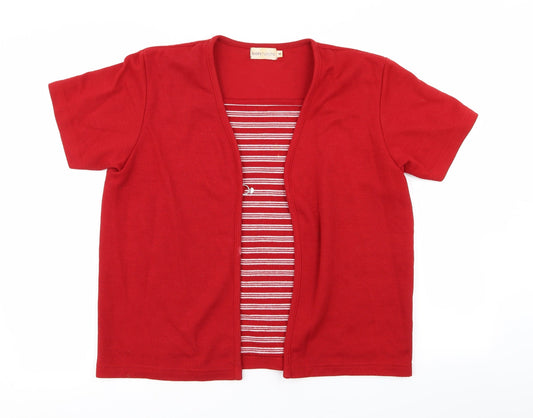 Womens UK Size M bonmarche Red Cardigan Jumper