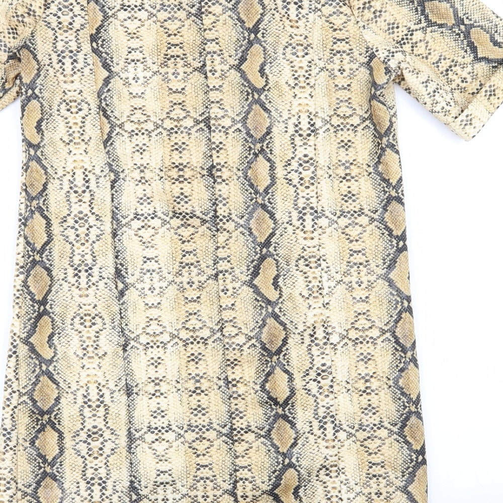 souchi Womens Multicoloured Animal Print A-Line Size S