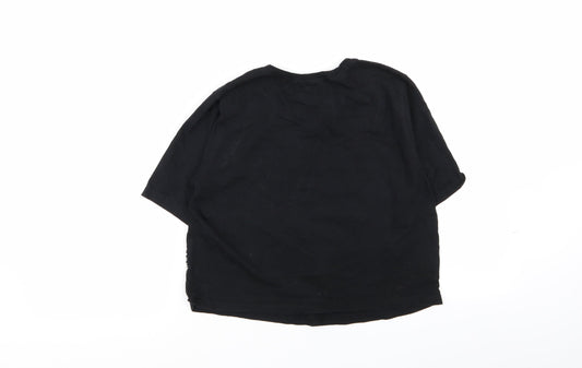 FOREVER 21 Womens Black Geometric Basic T-Shirt Size S