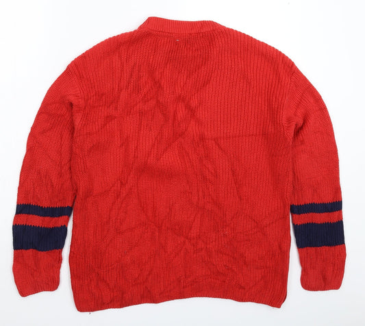 Womens UK Size M Marks and Spencer Red Pullover Jumper