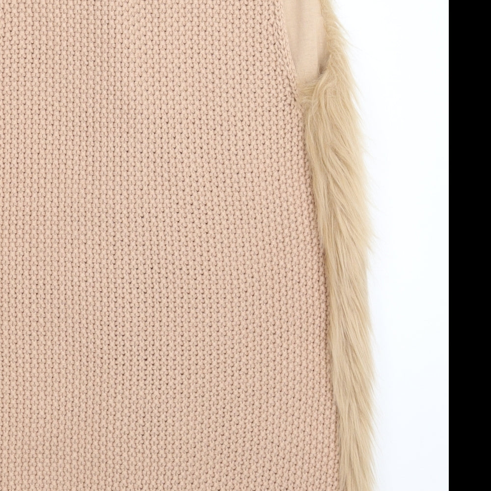 Brand and care label for Atmosphere women’s beige jacket coatigan, size S