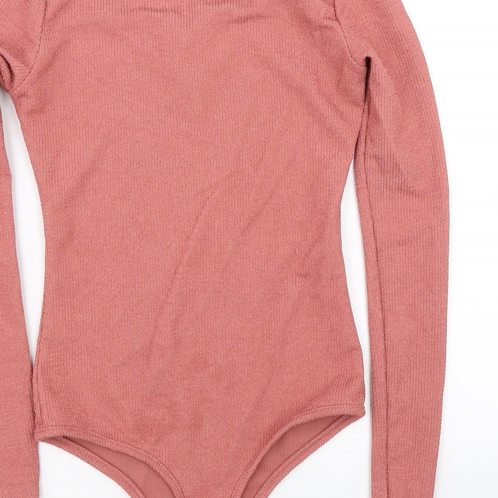 Boohoo Womens Pink Wrap T-Shirt Size 6