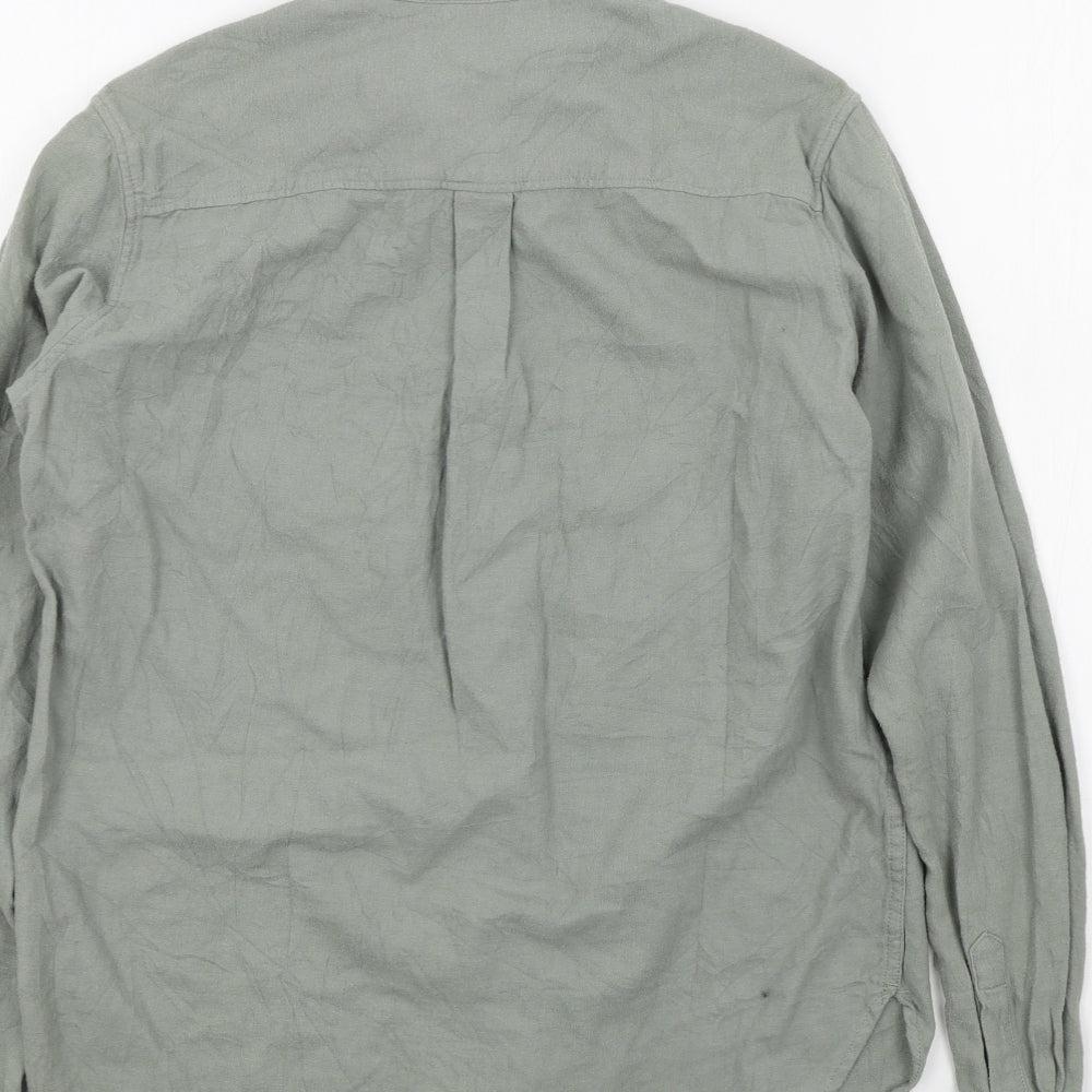 uniquo Mens Grey Colourblock Button-Up Size S