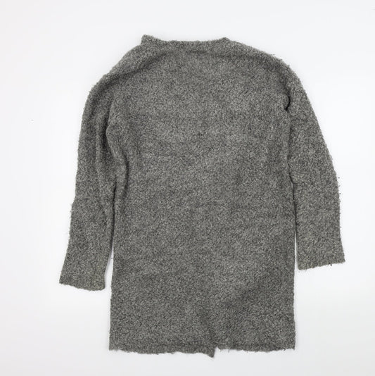 Womens UK Size S Papaya Grey Cardigan Jumper