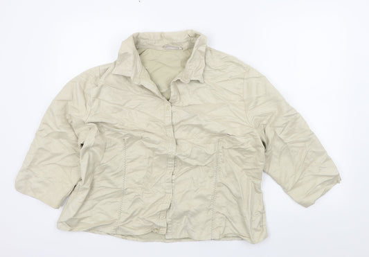 Bonmarché Womens Beige Basic Button-Up Size 20