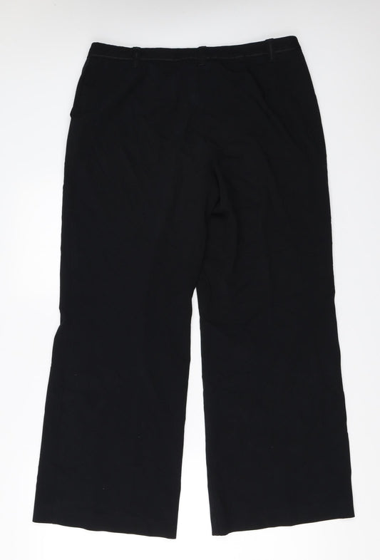 Womens UK Size 14 Marks and Spencer Regular Fit Black Trousers
