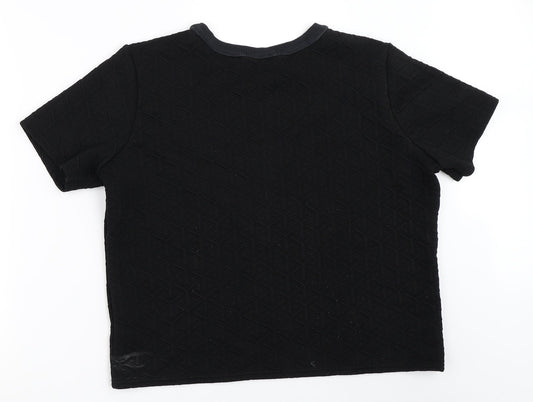 Boohoo Womens Black Basic T-Shirt Size 14