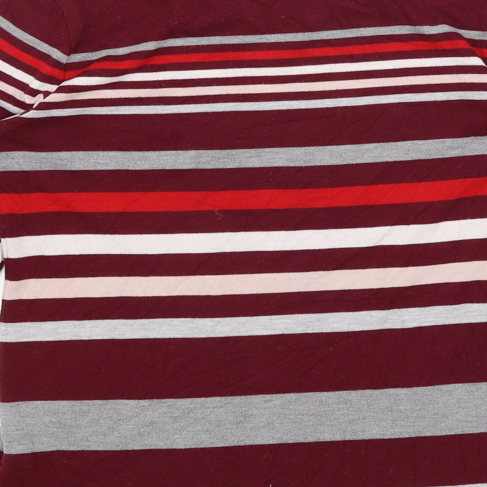 Liz Claiborne Womens Red Striped Basic T-Shirt Size S