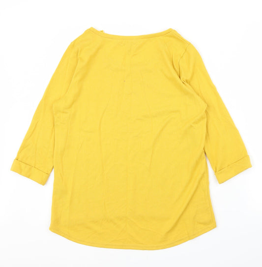 Womens UK Size 14 New Look Yellow Basic Blouse