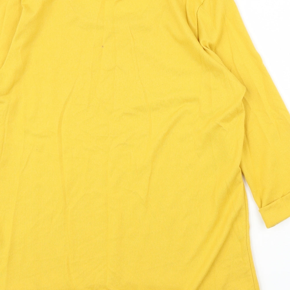 Womens UK Size 14 New Look Yellow Basic Blouse