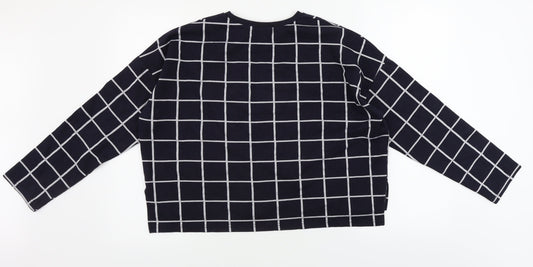 Primark Womens Blue Check Cardigan Jumper Size L