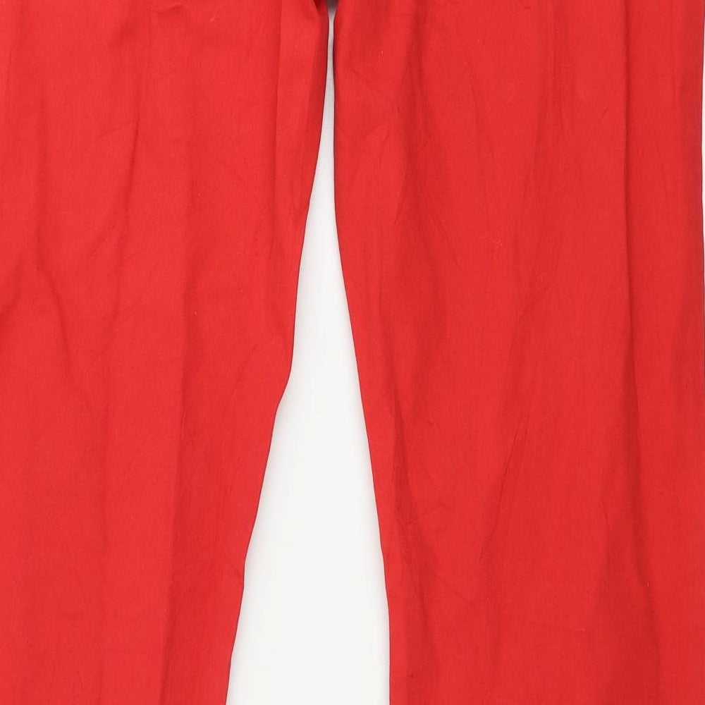 Womens UK Size 34 in H&M Regular Fit Red Trousers