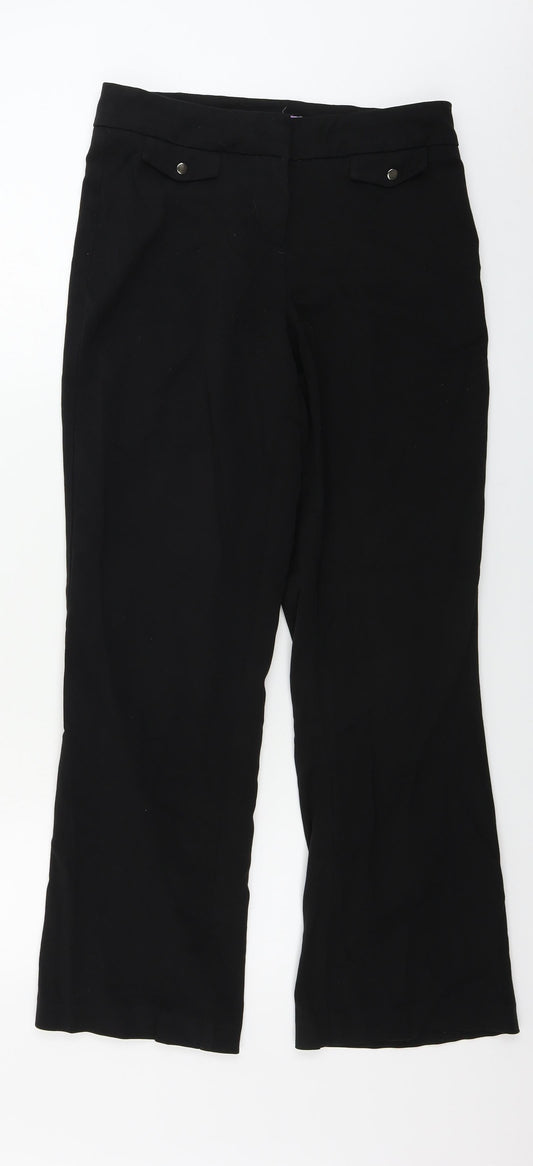Womens UK Size 10 Avenue Regular Fit Black Trousers