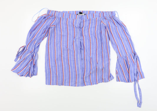 Womens UK Size 10 Atmosphere Blue Basic Blouse