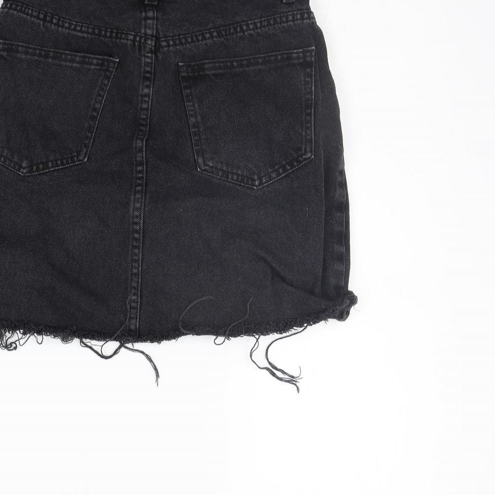 deniem co Womens Black A-Line Skirt Size 6