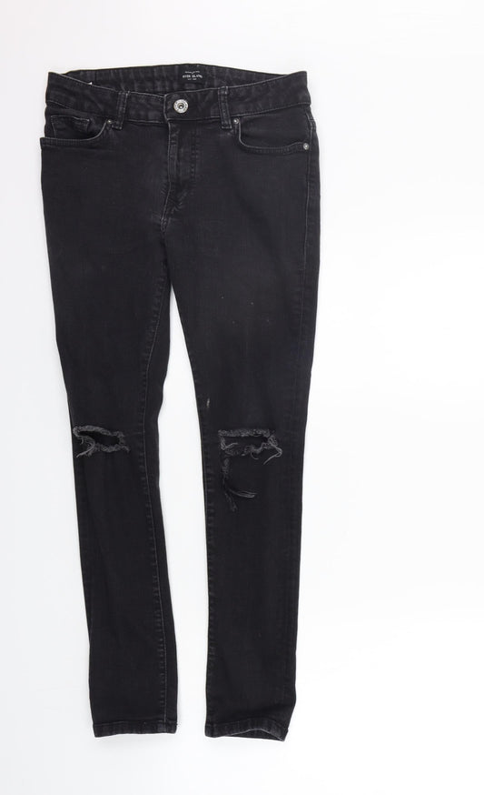Womens UK Size 30 in River Island Regular Fit Skinny Black Jeans