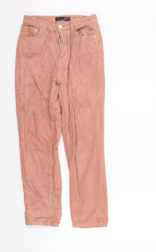 Womens UK Size 8 Stradivarius Regular Fit Orange Trousers
