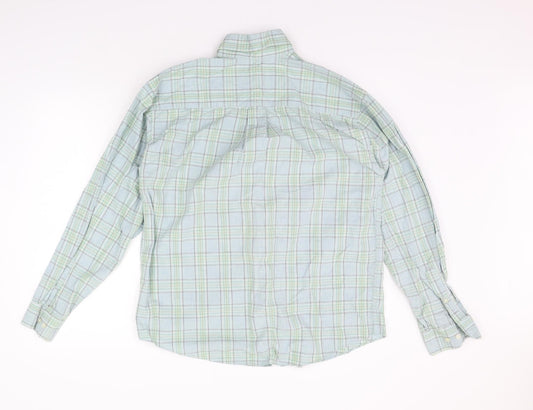 st Michael Mens Green Check Button-Up Size M